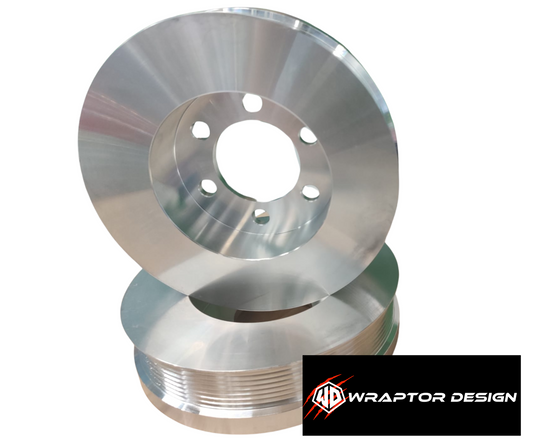 WRAPTOR PERFORMANCE SUPERCHARGER CRANKSHAFT LOWER PULLEY AND HEAVY DUTY BELT KIT FOR ALL JAGUAR LAND ROVER 5.0 SUPERCHARGED