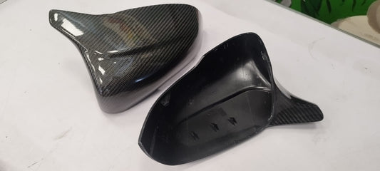 Carbon mirror clip on replacement caps with wings (BMW M STYLE) Jaguar XF