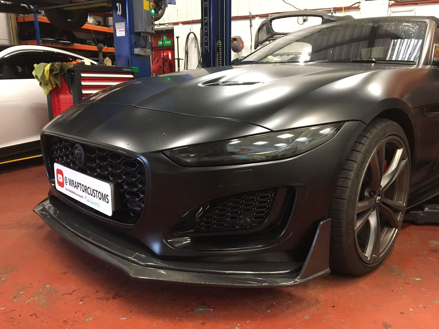 Fibre Full Width Front Splitter for 2020 and onwards F-Type