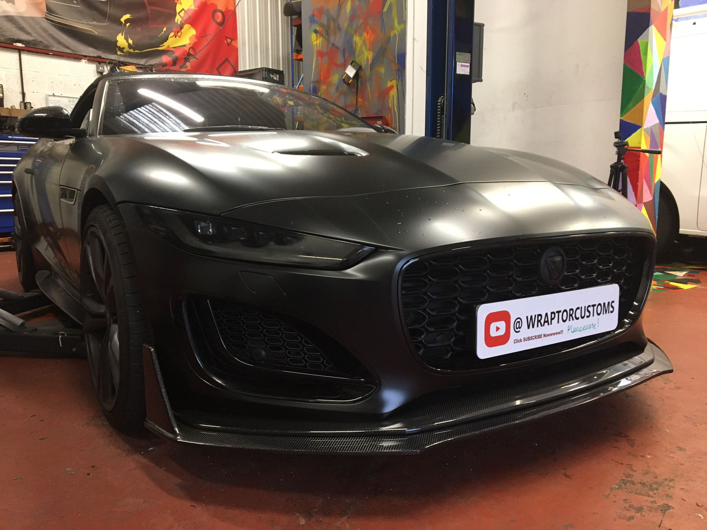 Fibre Full Width Front Splitter for 2020 and onwards F-Type