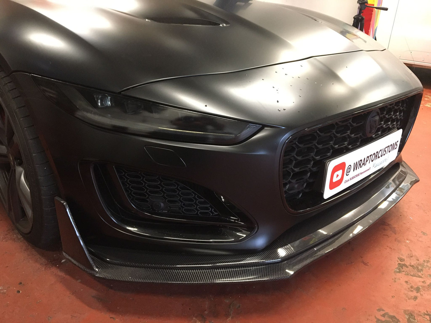 Fibre Full Width Front Splitter for 2020 and onwards F-Type