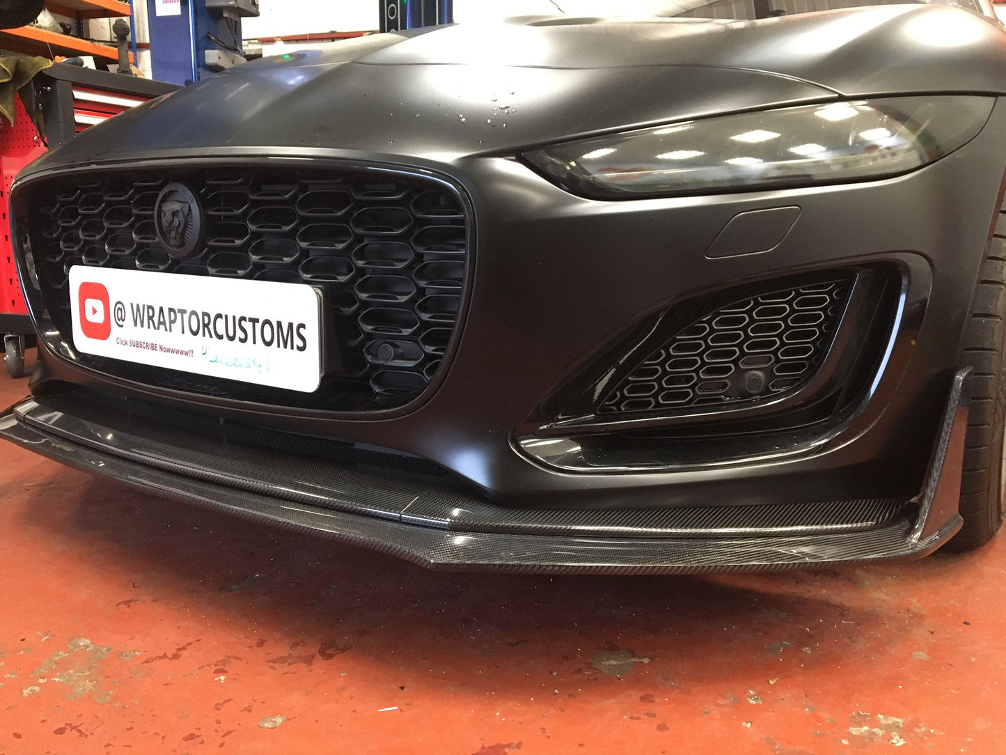 Fibre Full Width Front Splitter for 2020 and onwards F-Type