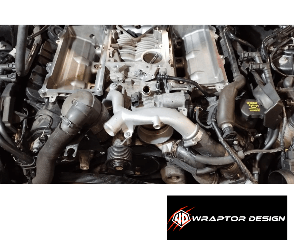 METAL COOLANT PIPE UPGRADE FOR 3.0 AND 5.0 JAGUAR LAND ROVER SUPERCHARGED ENGINE - WRAPTOR DESIGN