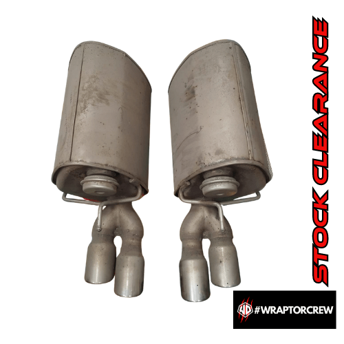 Original used XFR rear silencers with mechanical active valves - WRAPTOR DESIGN