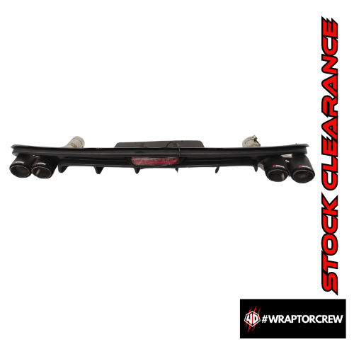 Plastic rear diffuser with LED light and quad carbon and stainless exhaust tips to fit XE and XF x260 - WRAPTOR DESIGN