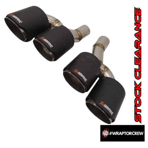 Quad exhaust tips Acropovic style dry matte carbon and stainless steel - WRAPTOR DESIGN