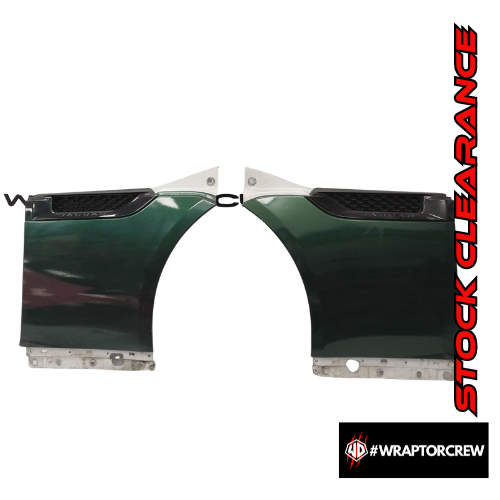Used original sets of f-type front fenders/wings complete with gloss black side vents/power vents - WRAPTOR DESIGN